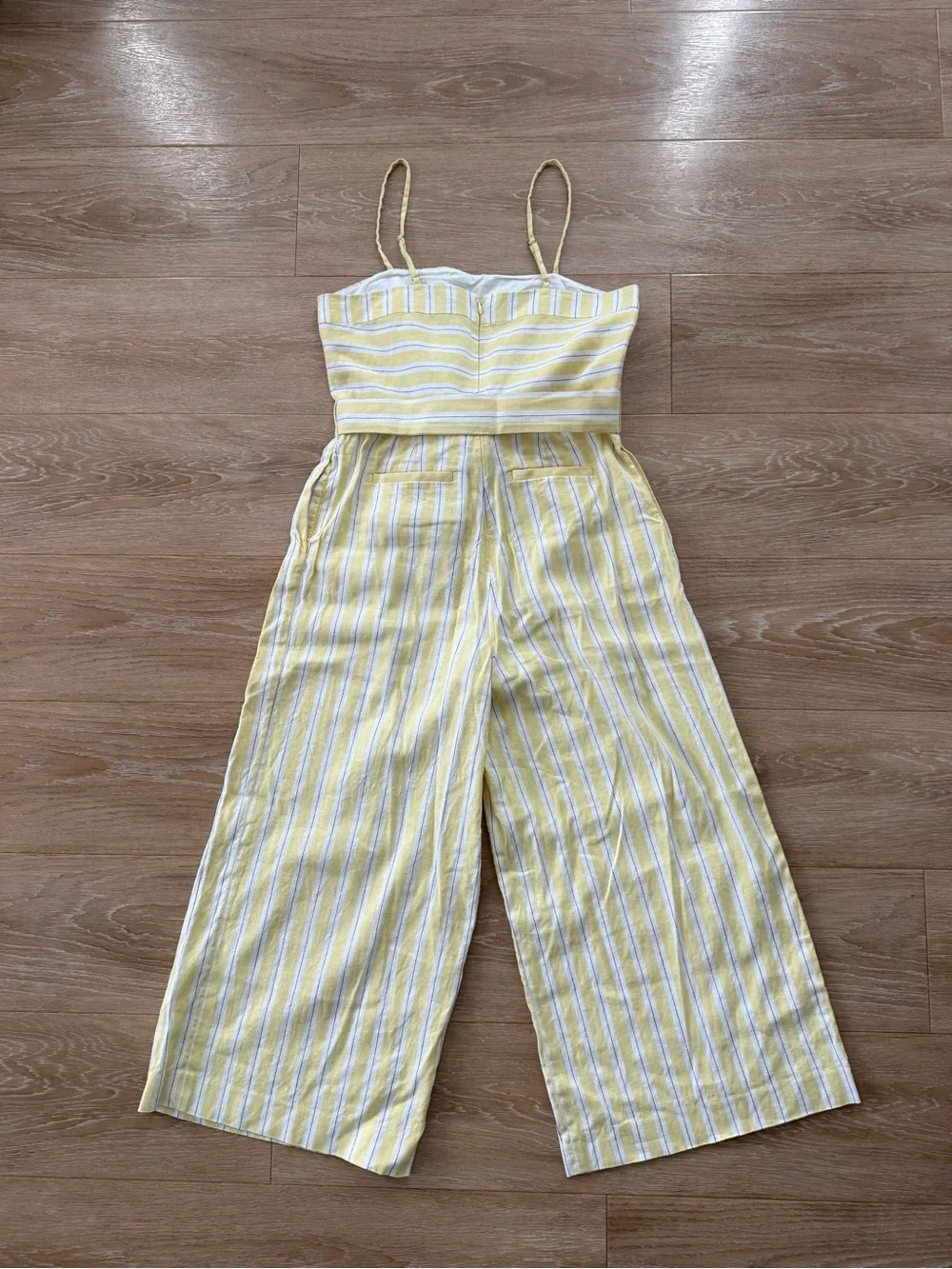 Banana Republic yellow wide leg linen blend jumpsuit